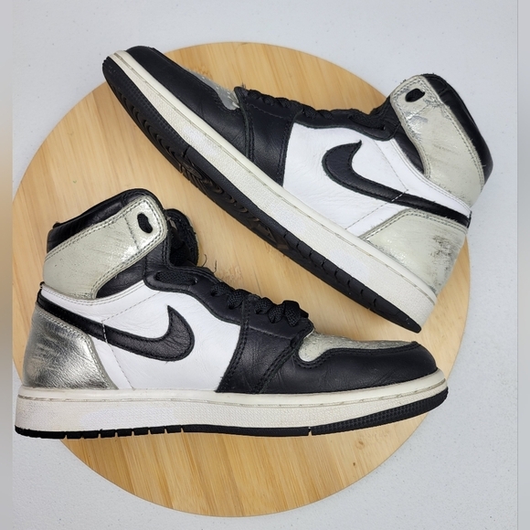 Nike Air Jordan 1 High OG Metallic Silver Size 7 - Picture 6 of 14